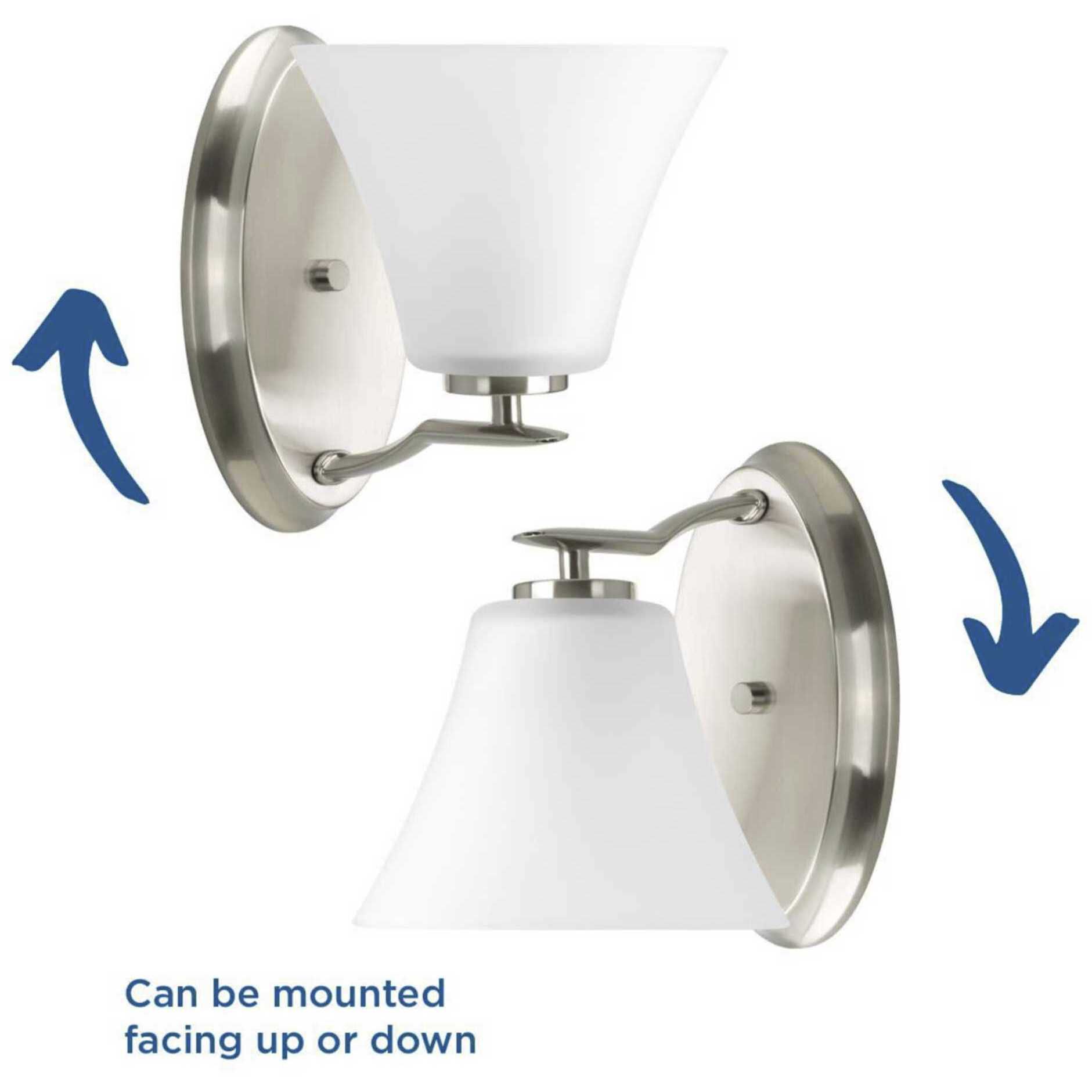 Bravo 1 Light 7.25 inch Brushed Nickel Bath Vanity Wall Light