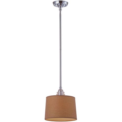 Insulator Glass 1 Light 10 inch Polished Chrome with Clear and Brown Mini Pendant Ceiling Light