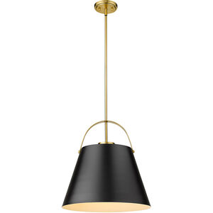 Z-Studio 1 Light 18 inch Matte Black/Heritage Brass Pendant Ceiling Light