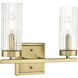 Iversen 2 Light 12.5 inch Vintage Brass Bathroom Vanity Light Wall Light