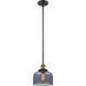 Franklin Restoration Bell 1 Light 8 inch Black Antique Brass Mini Pendant Ceiling Light in Incandescent, Plated Smoke, Franklin Restoration