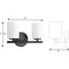 Replay 2 Light 13 inch Textured Black Bath Vanity Wall Light