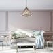Diamond 6 Light 25 inch Antique Brass Chandelier Ceiling Light
