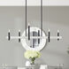 Denmark 6 Light 40 inch Black with Brushed Nickel Accents Linear Chandelier Ceiling Light