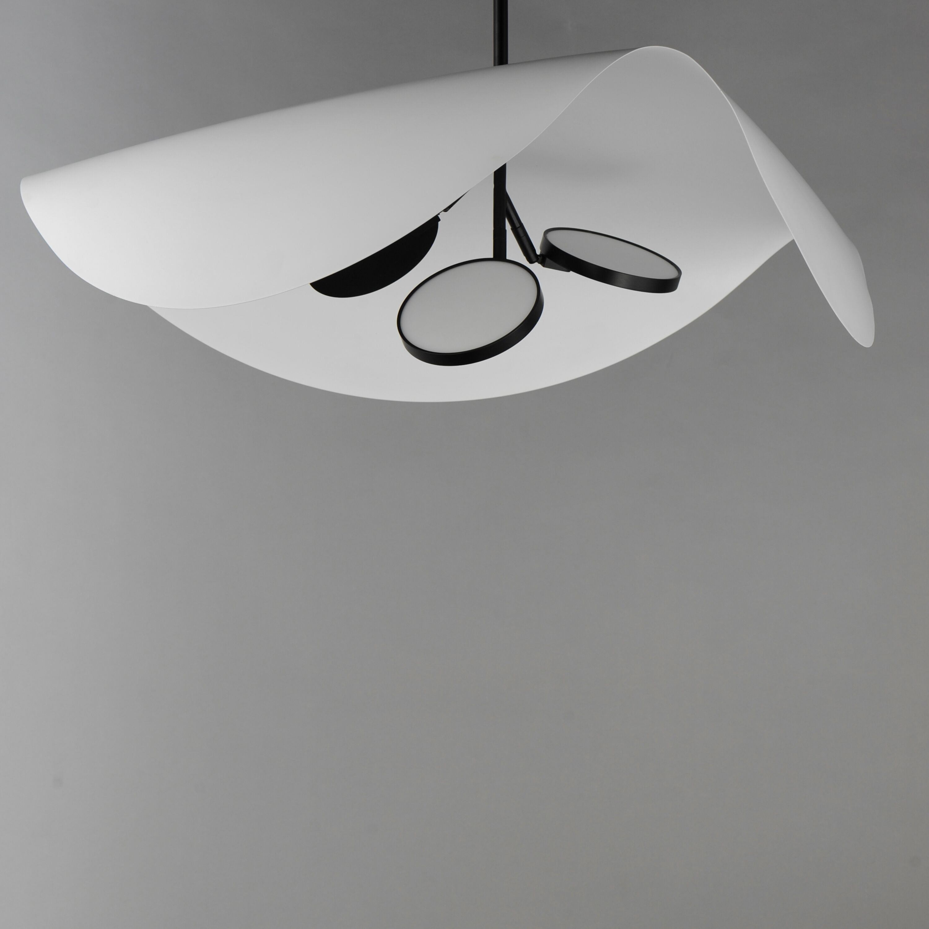 Carmen LED 32 inch Black Single Pendant Ceiling Light in White/Black