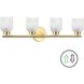 Vonda 4 Light 29 inch Aged Brass Vanity Light Wall Light