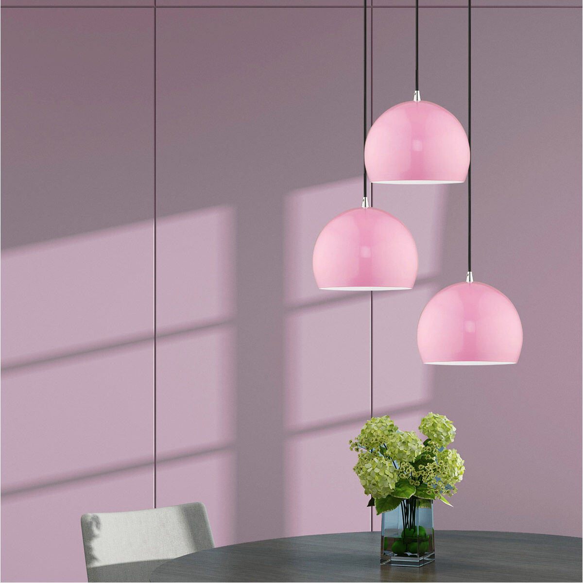 Allison 1 Light 10 inch Shiny Pink Mini Pendant Ceiling Light