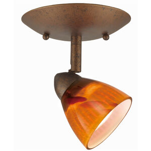 Serpentine Orbit 1 Light 5 inch Rust Semi-Flushmount Ceiling Light