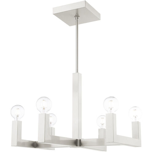 Solna 6 Light 24 inch Brushed Nickel Chandelier Ceiling Light