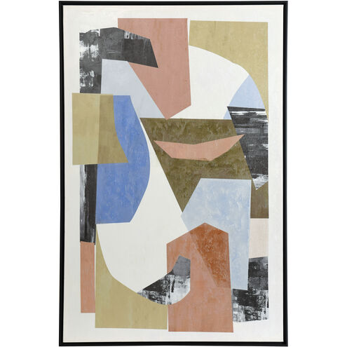 Cameron Multi - White and Black and Tan and Blue and Rose Wall Art