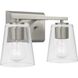 Vertex 2 Light 12.87 inch Brushed Nickel Bath Light Wall Light