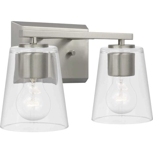Vertex 2 Light 12.87 inch Brushed Nickel Bath Light Wall Light