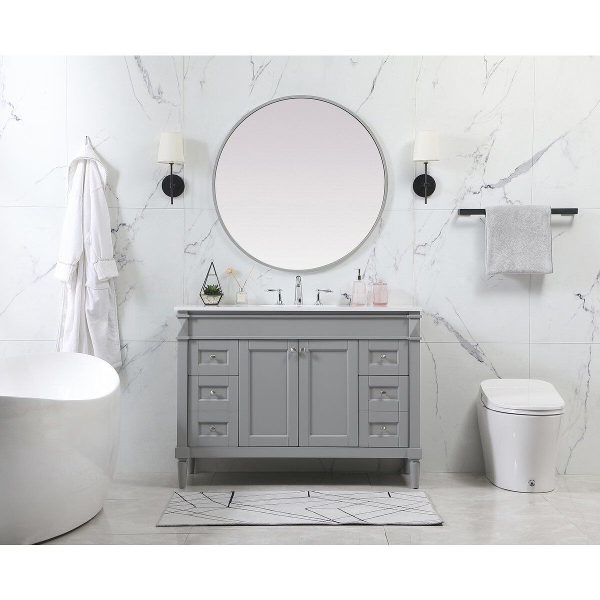 Bennett 48 X 21 X 35 inch Grey Vanity Sink Set in Not Included