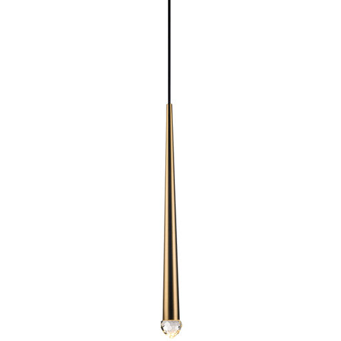 Renaie LED 2 inch Aged Gold Brass Pendant Ceiling Light
