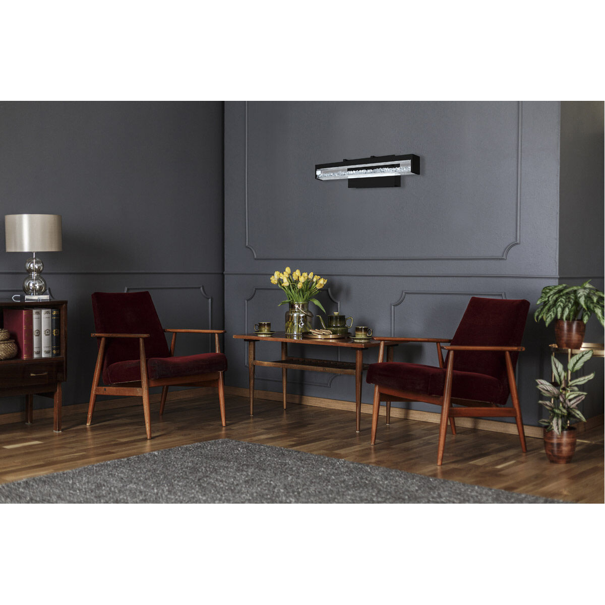 Cardito LED 27.56 inch Matte Black Bath Vanity Wall Light