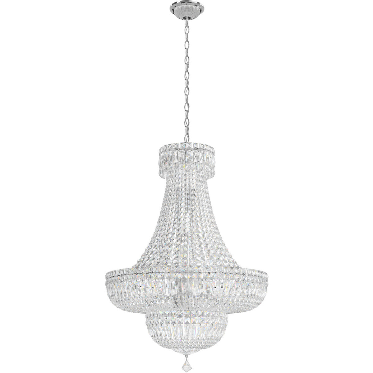 Petit Crystal Deluxe 23 Light 24 inch Silver Chandelier