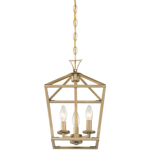 Townsend 3 Light 10 inch Warm Brass Pendant Ceiling Light, Essentials