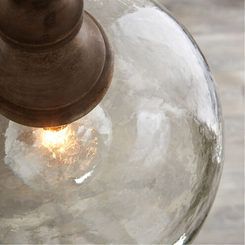 Inglewood 1 Light 15 inch Grey Wash and Dark Pewter Pendant Ceiling Light in Clear Organic Rippled
