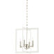 Bayberry 4 Light 12 inch White/Cream and Silver Chandelier Ceiling Light, Small