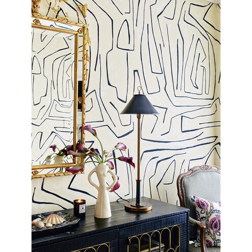 Aaron 31 inch 60 watt Warm Brass with Deep Patina Bronze Table Lamp Portable Light