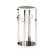 Carter 28 X 14 inch Stainless Steel with Black Glass Side Table, Small