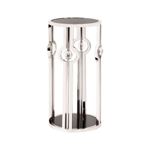 Carter 28 X 14 inch Stainless Steel with Black Glass Side Table, Small