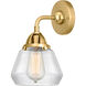 Nouveau 2 Fulton LED 6.75 inch Satin Gold Sconce Wall Light in Clear Glass