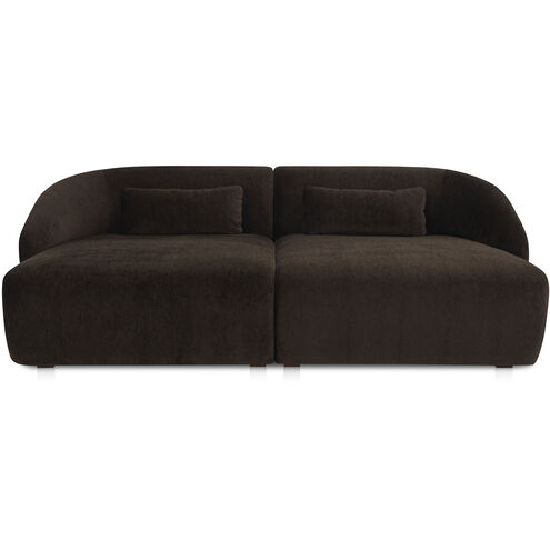 Amelia Brown Modular Sectional in Dark Brown, Double Chaise