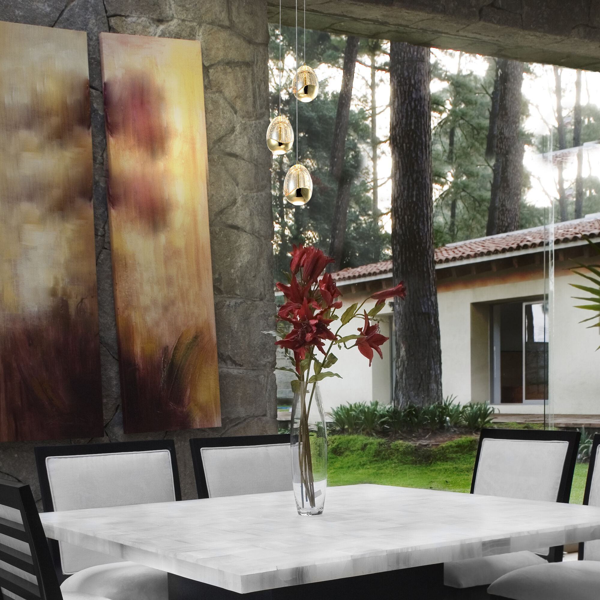 Artisan Collection/VENEZIA Series 7.5 inch Gold Pendant Ceiling Light