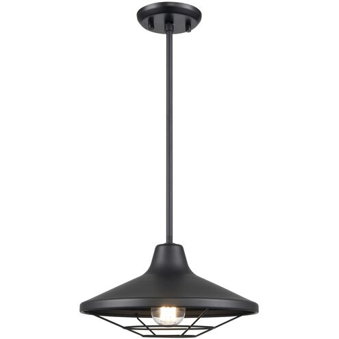 Somerset 1 Light 12 inch Black Outdoor Pendant