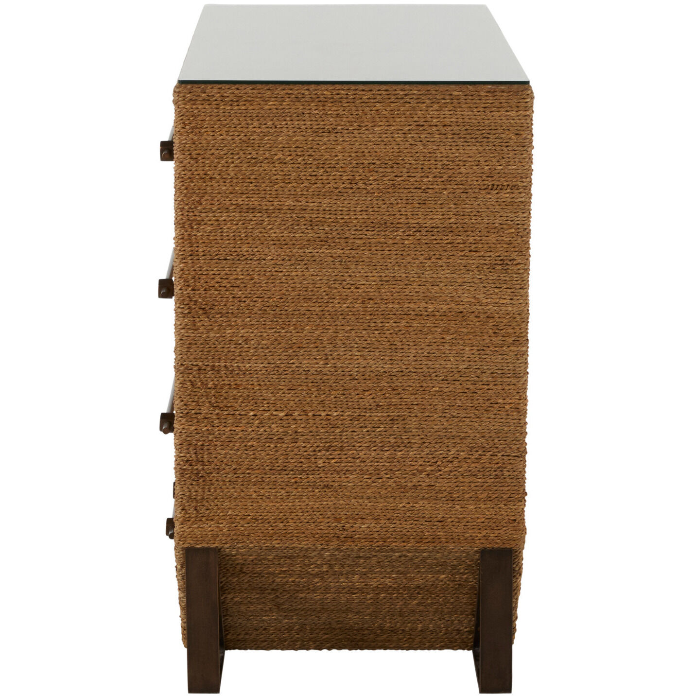 Chase Natural Seagrass / Antique Bronze Metal / Tempered Glass Chest