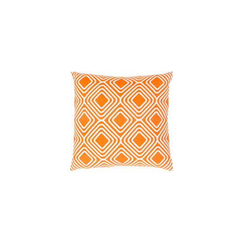 Miranda 20 X 20 inch Bright Orange and White Throw Pillow
