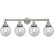 Beacon 4 Light 33.5 inch Brushed Satin Nickel Bath Vanity Light Wall Light