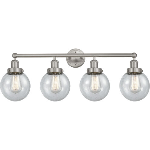 Beacon 4 Light 33.5 inch Brushed Satin Nickel Bath Vanity Light Wall Light