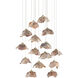 Catrice 15 Light 27 inch Silver/Contemporary Silver Leaf/Natural Shell Multi-Drop Pendant Ceiling Light