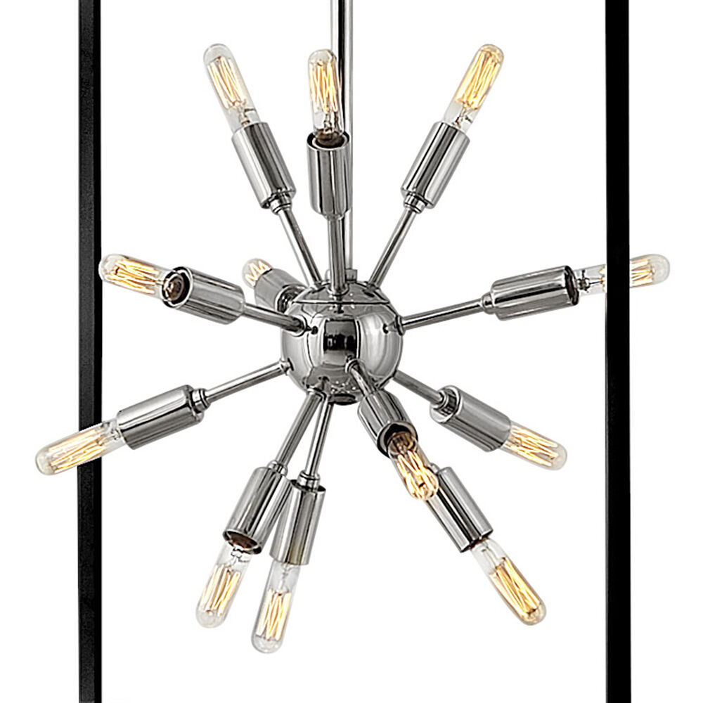 Lisa McDennon Aros 24 Light 20 inch Black with Polished Nickel Indoor Chandelier Ceiling Light in Black/Polished Nickel