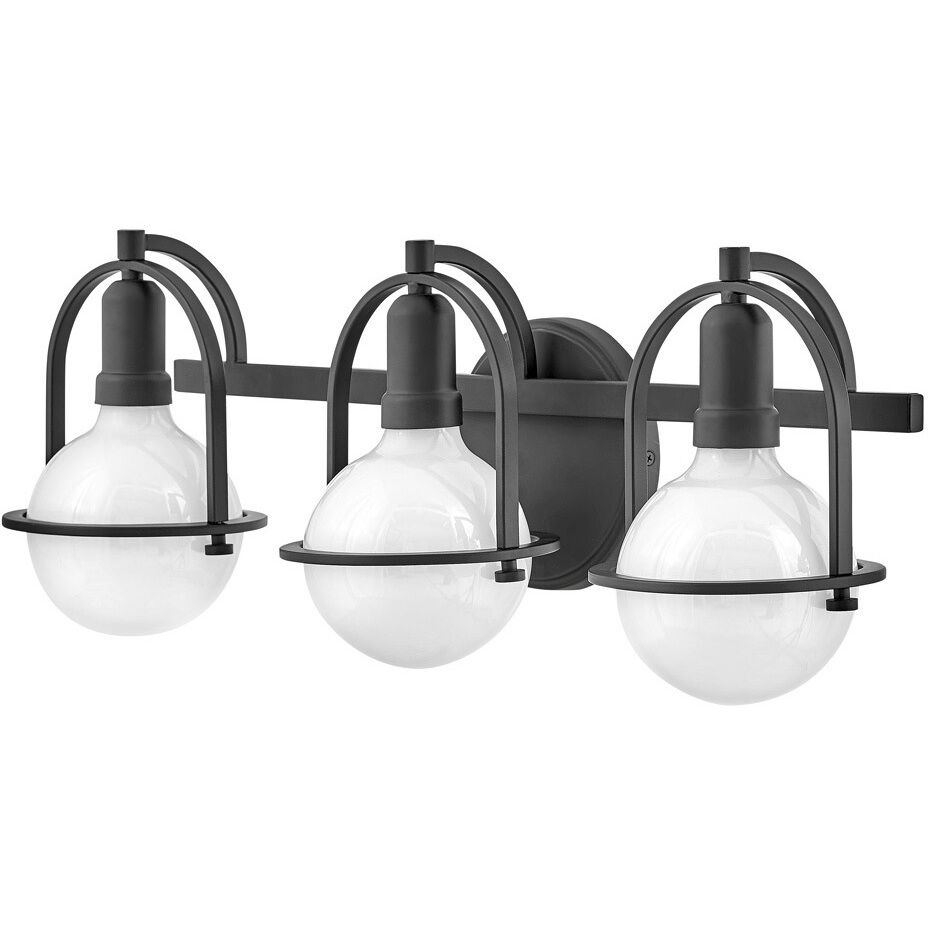 Somerset 3 Light 25 inch Black Vanity Light Wall Light