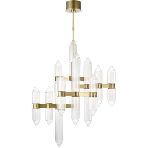 Avroko Langston LED 21.5 inch Plated Brass Chandelier Ceiling Light, Integrated LED