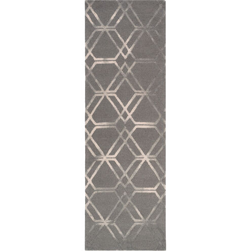 Serafina 96 X 30 inch Medium Gray/Cream/Charcoal Rugs, Wool