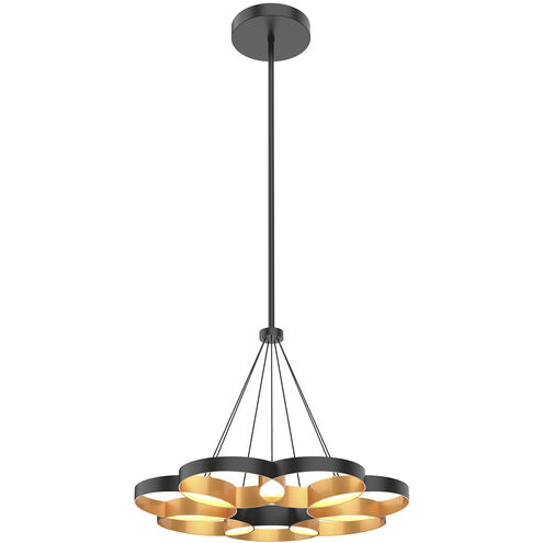 Maestro LED 25.75 inch Black and Gold Chandelier Ceiling Light in Black/Gold