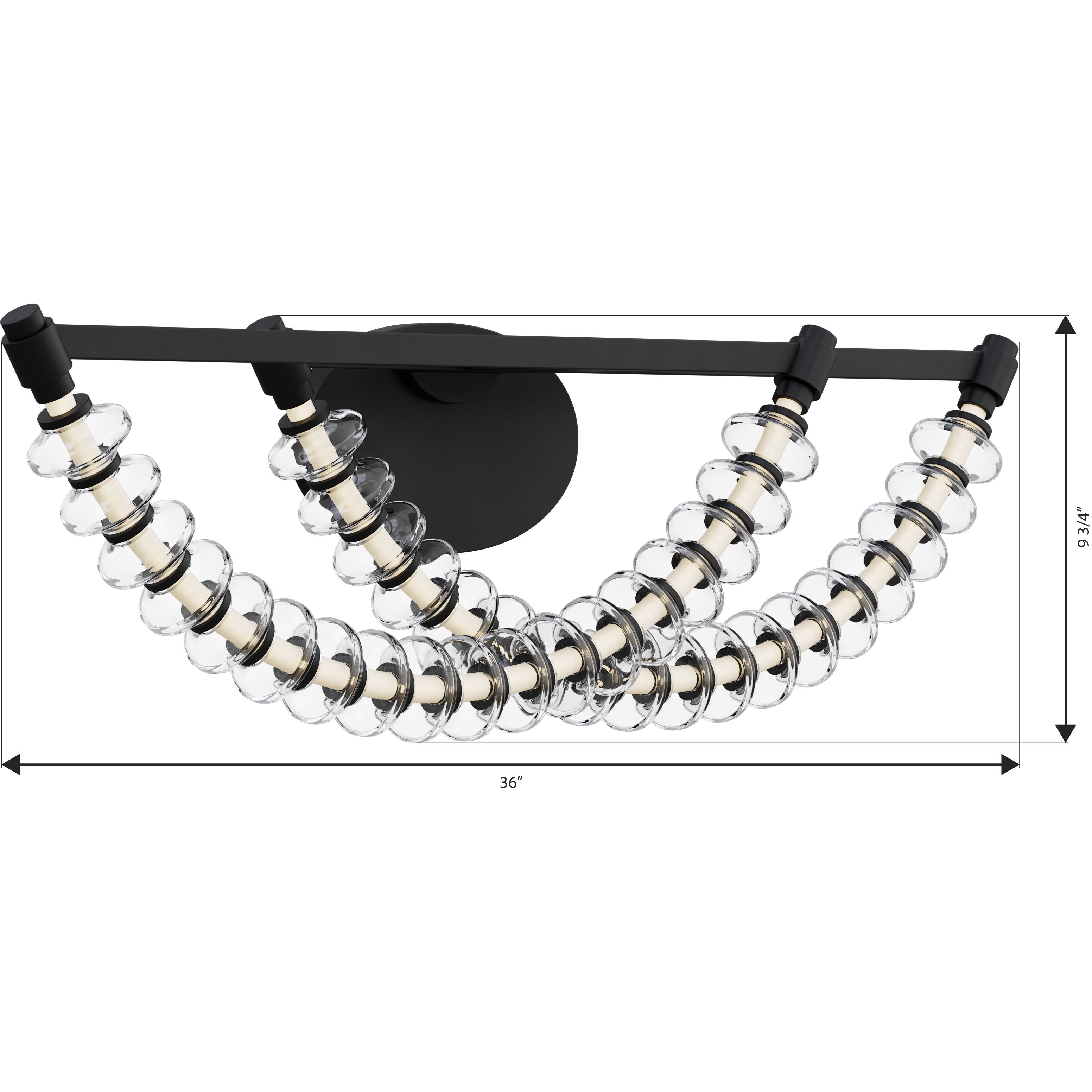 Pearl LED 36 inch Dark Matte Black Vanity Wall Light