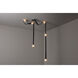 Art & Alchemy SNAPS LED 58 inch Sterling Pendant Ceiling Light in Black Leather with Alabaster, Medium