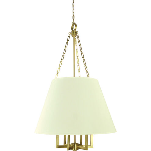 Bistro 6 Light 30 inch Brushed Brass Foyer Chandelier Ceiling Light