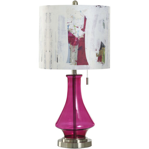 Bleaker 29 inch 150.00 watt Fuchsia Pink and Silver Table Lamp Portable Light