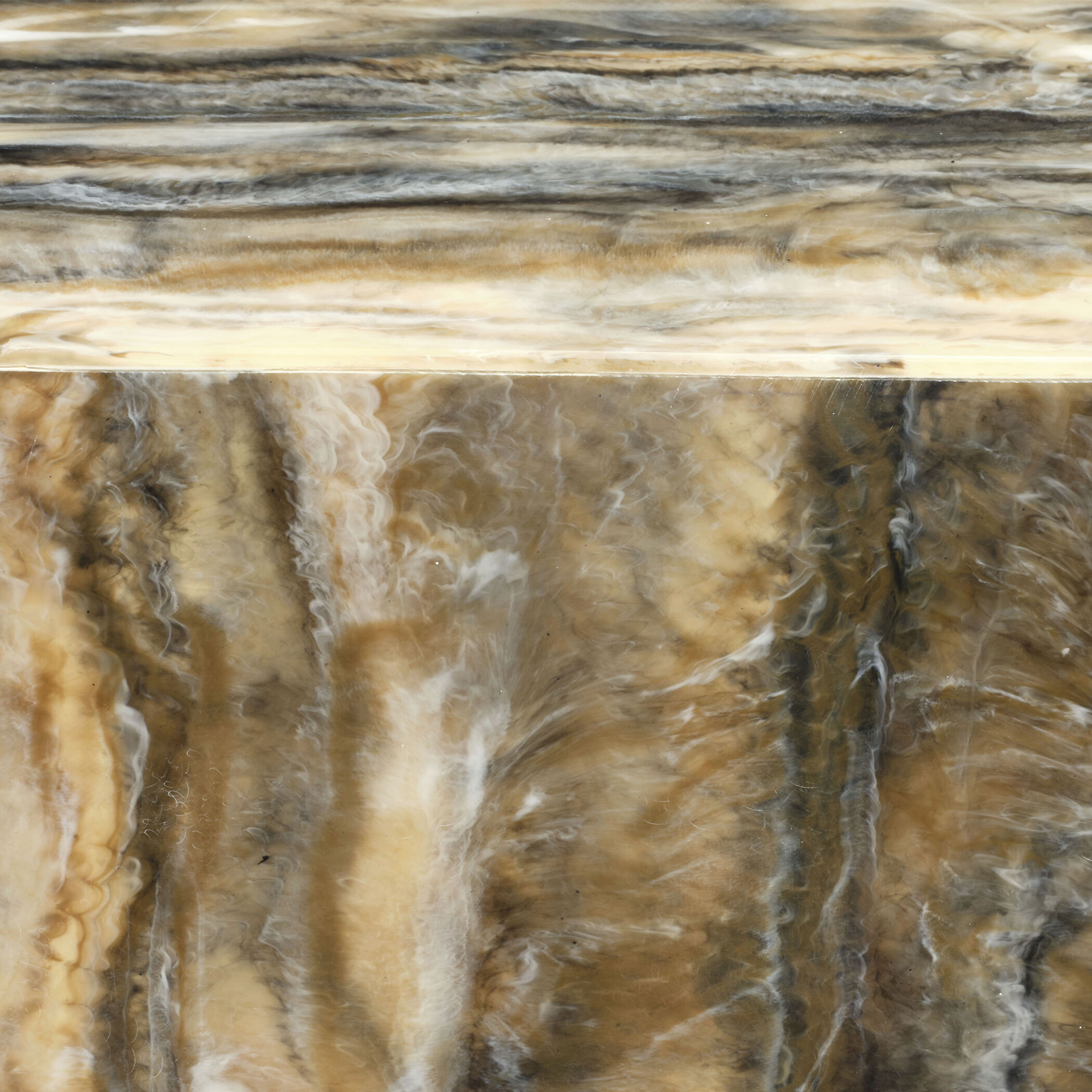 Cube 21 X 18 inch Dripped Resin Side Table, Inline