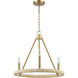 Abaca 3 Light 20 inch Brushed Gold Chandelier Ceiling Light
