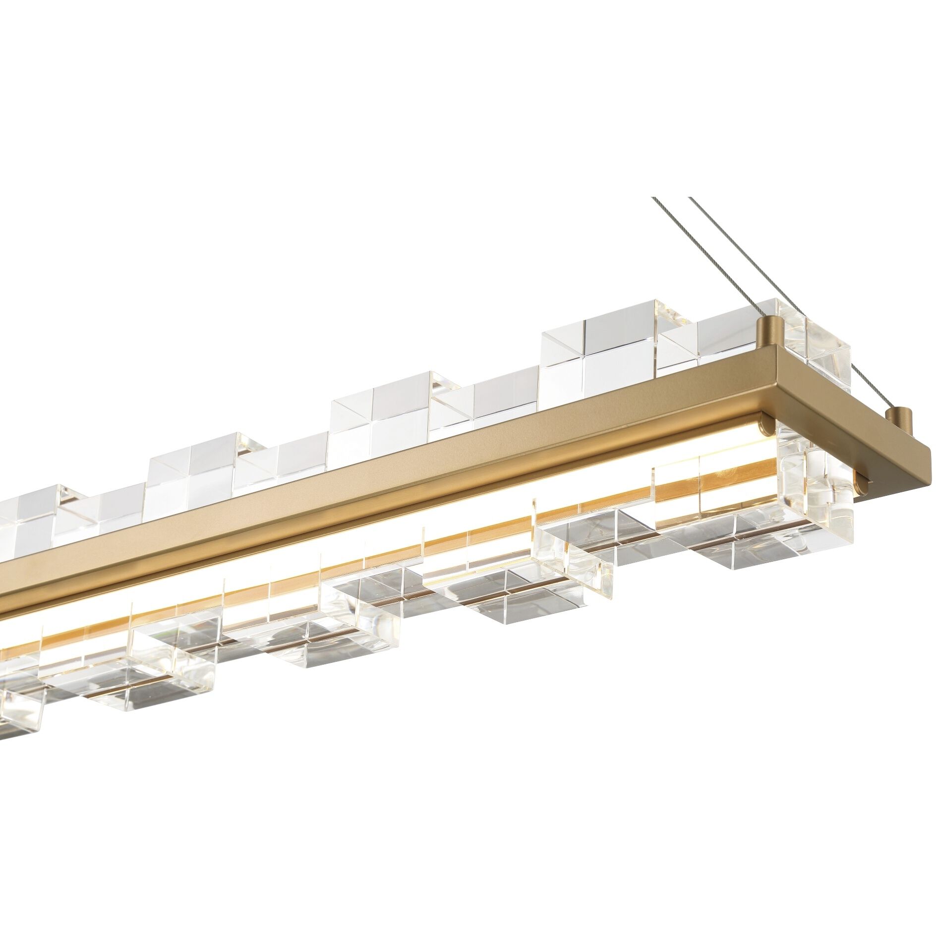 Bruco Linear Chandelier Ceiling Light in Gold