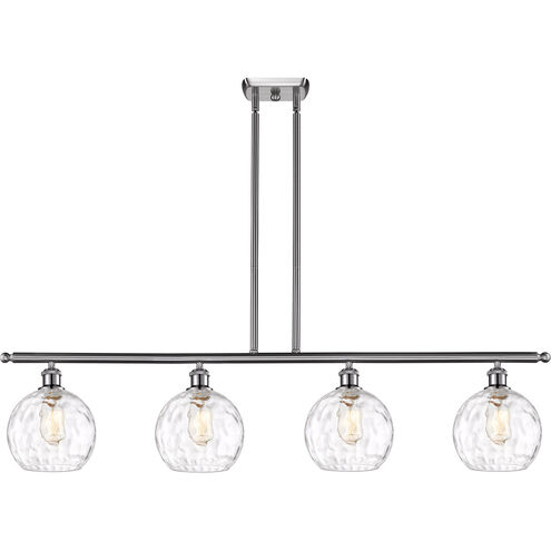 Ballston Athens Water Glass LED 48 inch Brushed Satin Nickel Island Light Ceiling Light