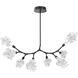Blossom LED 49.3 inch Matte Black Linear Pendant Ceiling Light in 2700K LED, Modern Branch