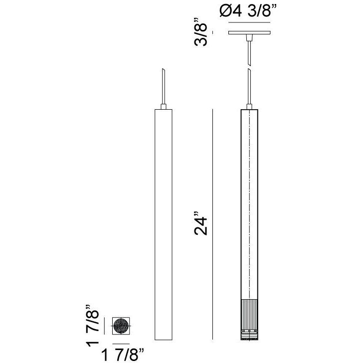 Royce LED 1.88 inch Oxidized Black Pendant Ceiling Light